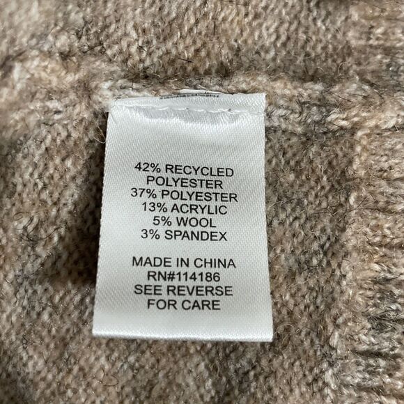 Peyton Primrose Striped Hoodie Sweater Cozy Knit Cardigan, Size Large Brown - Picture 4 of 11